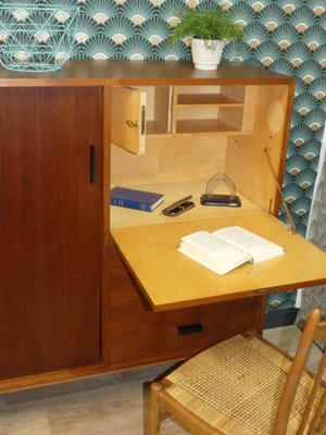 Teak Wall Unit with Secretaire, 1960s-AFE-844836