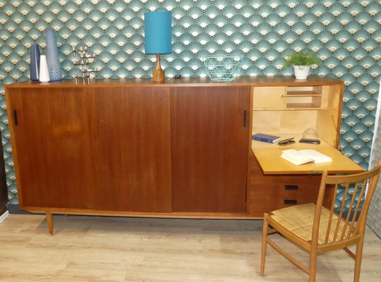 Teak Wall Unit with Secretaire, 1960s-AFE-844836