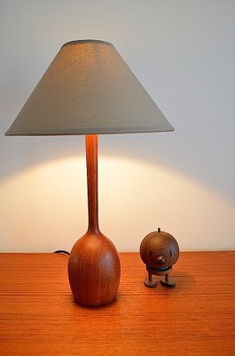 Teak Wooden Table Lamp from Luxus, 1960-OV-1389598