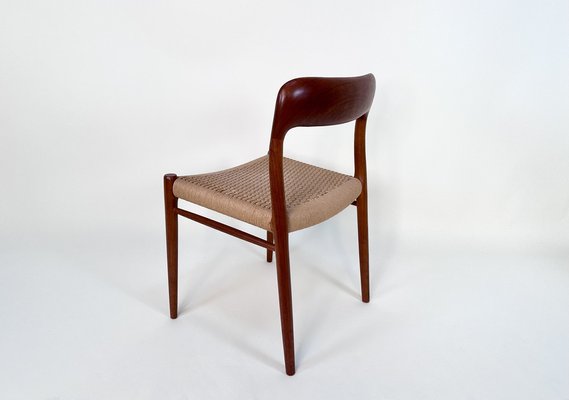 Teak & Woven Paper Cord Model 75 Side Chair by Niels O. Møller for J.L. Møllers, Denmark, 1954-JP-1805206