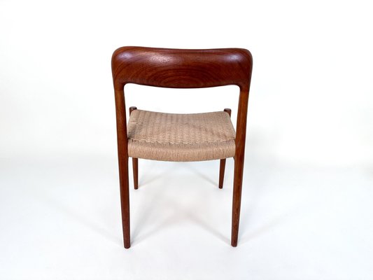 Teak & Woven Paper Cord Model 75 Side Chair by Niels O. Møller for J.L. Møllers, Denmark, 1954-JP-1805206