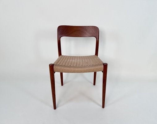 Teak & Woven Paper Cord Model 75 Side Chair by Niels O. Møller for J.L. Møllers, Denmark, 1954-JP-1805206