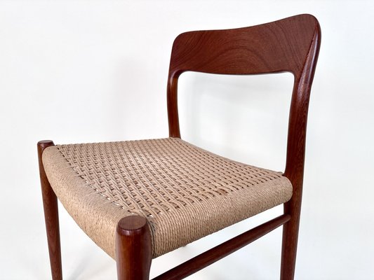 Teak & Woven Paper Cord Model 75 Side Chair by Niels O. Møller for J.L. Møllers, Denmark, 1954-JP-1805206