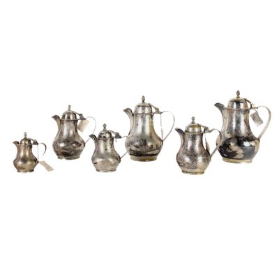 Teapots in Silver from CUSI, Set of 6-VMM-1270296