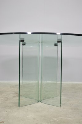 Tempered Glass Round Table, 1980s-KNM-1453751