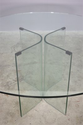 Tempered Glass Round Table, 1980s-KNM-1453751