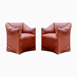 Tentazione Oxred Leather Armchairs by Mario Bellini for Cassina, Set of 2-UF-922306