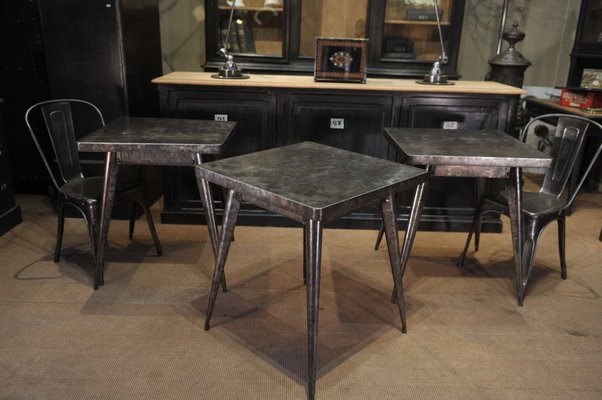 Terrace Table in Polished Metal from Tolix, 1950s-NEN-2043278