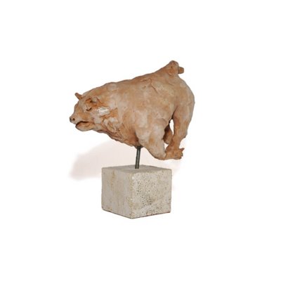 Terracotta Bull Sculpture by Mario Bertozzi-YNQ-919764