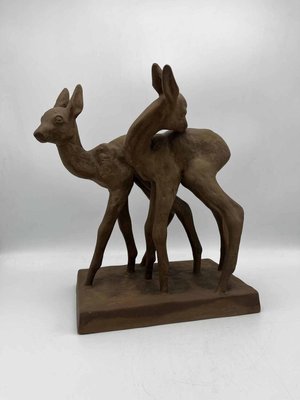 Terracotta Deer by Else Bach for Karlsruher Majolika, 20th Century-DWL-1412144