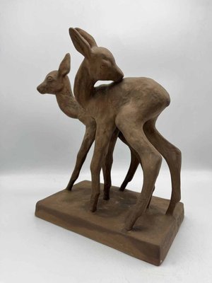 Terracotta Deer by Else Bach for Karlsruher Majolika, 20th Century-DWL-1412144