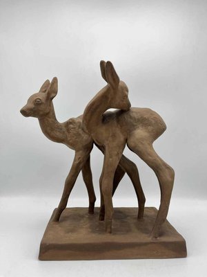 Terracotta Deer by Else Bach for Karlsruher Majolika, 20th Century-DWL-1412144