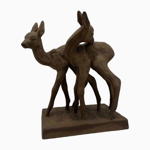 Terracotta Deer by Else Bach for Karlsruher Majolika, 20th Century-DWL-1412144