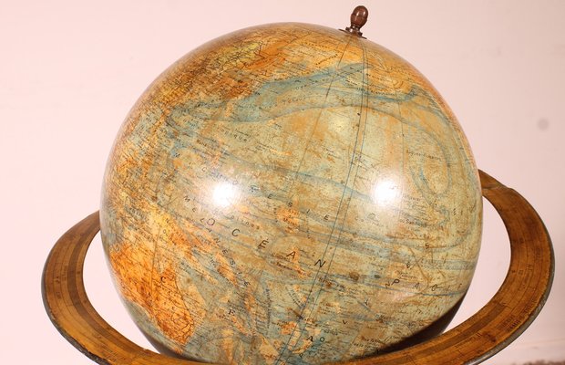 Terrestrial Library Globe on Stand from J. Forest Paris, 19th Century-HPU-1789176