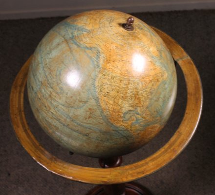 Terrestrial Library Globe on Stand from J. Forest Paris, 19th Century-HPU-1789176