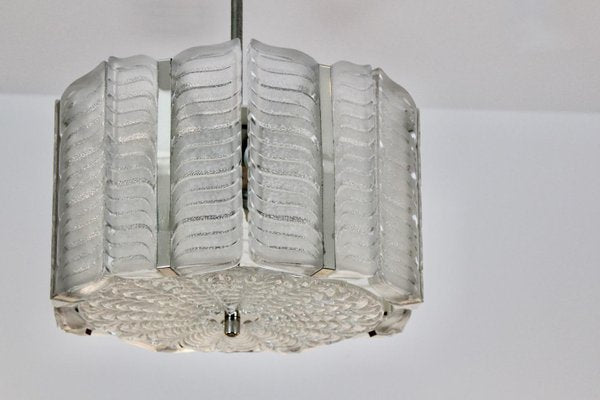 Textured Glass & Nickel Pendant from Kalmar-MO-1158530