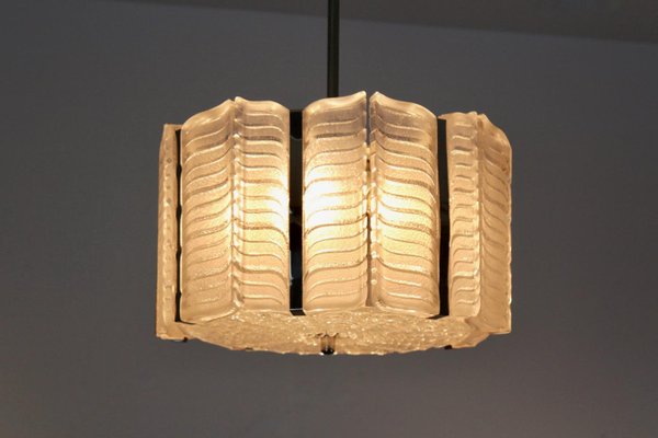 Textured Glass & Nickel Pendant from Kalmar-MO-1158530