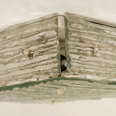 Textured Glass Square Flush Mount from Kalmar, 1960-VDW-2024110