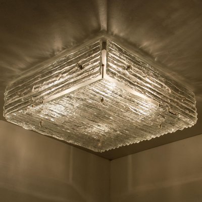 Textured Glass Square Flush Mount from Kalmar, 1960-VDW-2024110