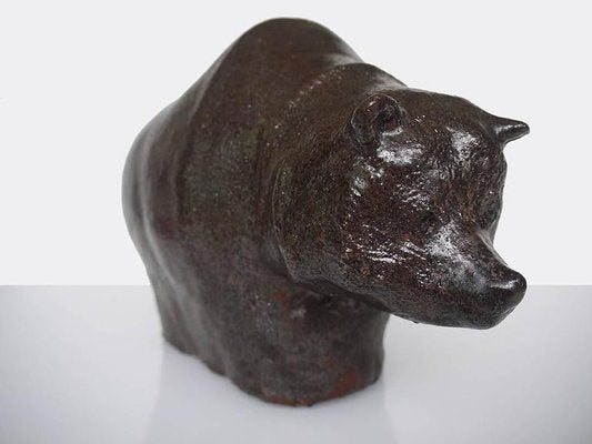 Textured Glaze Bear Sculpture by Rudi Stahl, Germany-DEK-932586