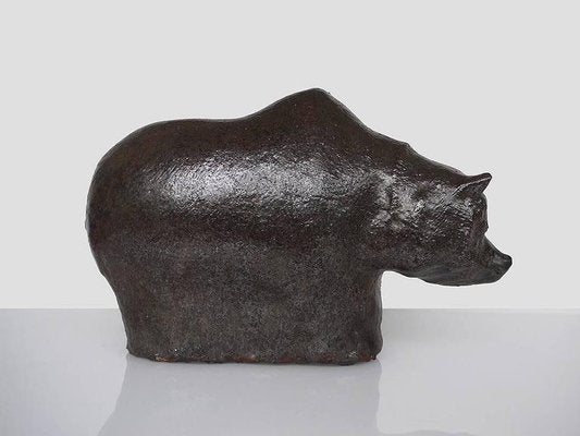 Textured Glaze Bear Sculpture by Rudi Stahl, Germany-DEK-932586