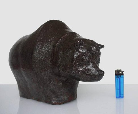 Textured Glaze Bear Sculpture by Rudi Stahl, Germany-DEK-932586