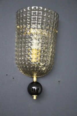 Textured Smoked Murano Glass Sconces, 2000s, Set of 2-YF-1709046