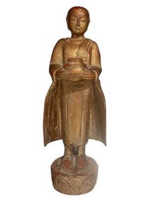 Thai Statue of Buddha, Carved Wood-TCS-1156175