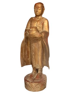 Thai Statue of Buddha, Carved Wood-TCS-1156175