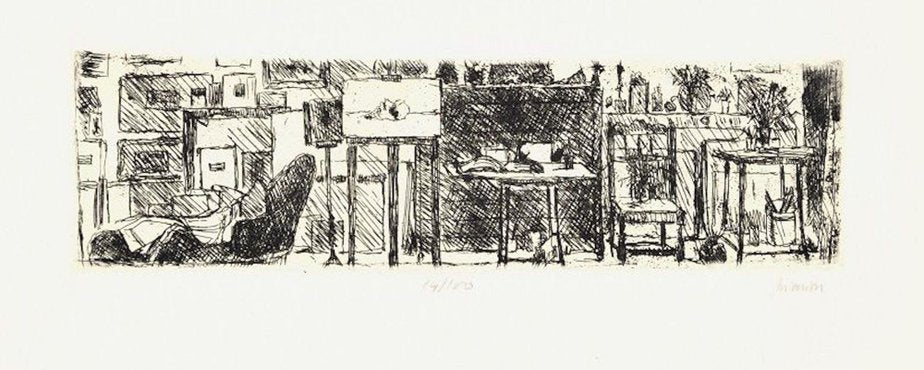 The Artist's Studio - Original Etching by Renzo Biasion - 1960s 1960s-ZCI-755430