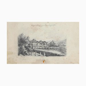 The Cityscape of Ardenza, Livorno, Original Pencil Drawing, 1870-ZCI-942570