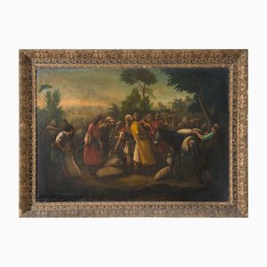 The Discovery of the Stolen Cup in Benjamin's Sack, 19th-Century, Oil on Canvas, Framed-KKK-1346007