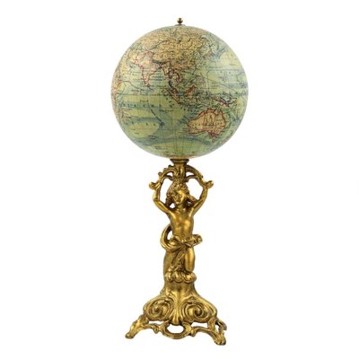 The Globe on Gold-Painted Metal Leg by Ludwig Julius Heymann, 1900-WMV-1342991