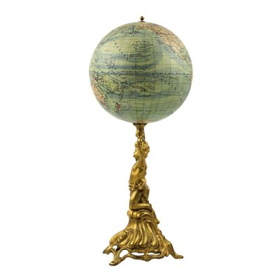 The Globe on Gold-Painted Metal Leg by Ludwig Julius Heymann, 1900-WMV-1342991