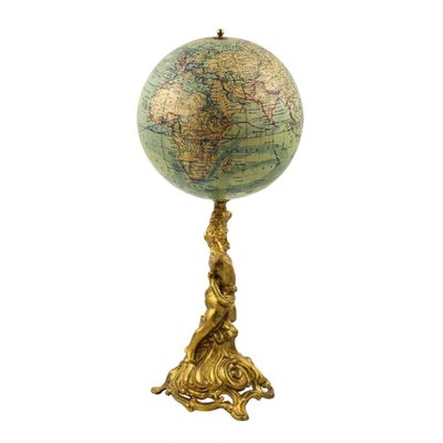 The Globe on Gold-Painted Metal Leg by Ludwig Julius Heymann, 1900-WMV-1342991