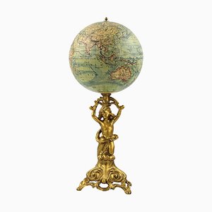 The Globe on Gold-Painted Metal Leg by Ludwig Julius Heymann, 1900-WMV-1342991