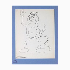 The Greeting- Original Ink Drawing on Paper 1970s 1970s-ZCI-762177