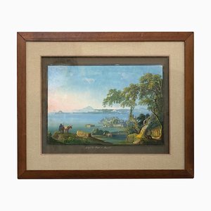 The Gulf and the Bay of Pozzuoli - Original Neapolitan Gouache - 19th Century-ZCI-899515