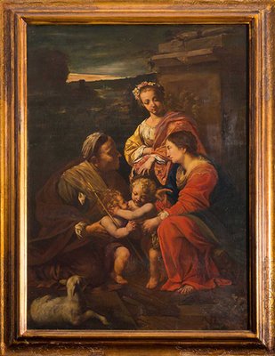 The Holy Family, Late 19th-Century, Oil on Canvas, Framed-KKK-1326057