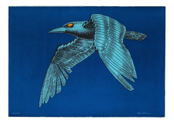 The Mechanical Bird - Original Lithograph by Aldo Turchiaro - 1980 1980-ZCI-761206