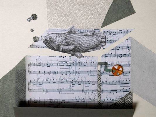 The Music Box by Raluca Arnăutu, Collage on Paper-YKI-860016