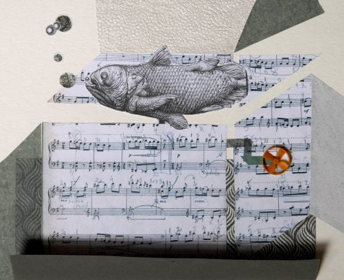 The Music Box by Raluca Arnăutu, Collage on Paper-YKI-860016