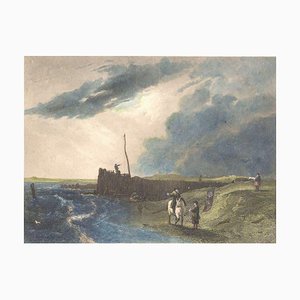 The Old Pier at Littlehampton - Lithograph on Paper by J. Cousen - Mid-1800 Mid-19th Century-ZCI-755440