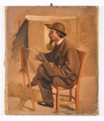 The Painter - Original Oil on Canvas attr. to V. Cabianca - Late 19th Century Late 19th Century-ZCI-757141