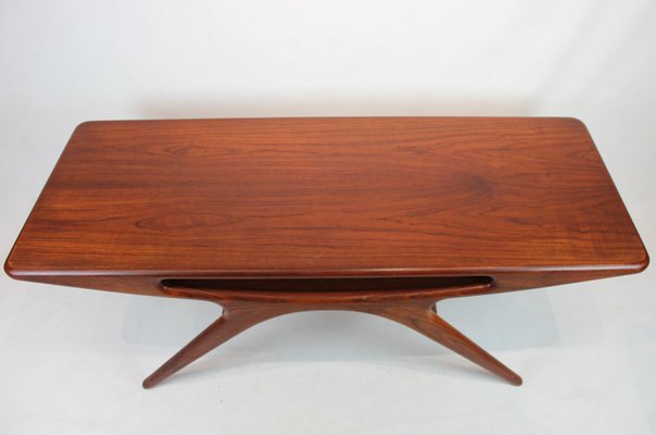 The Smile Coffee Table in Teak by Johannes Andersen for CFC Silkeborg, 1960s-UY-989973