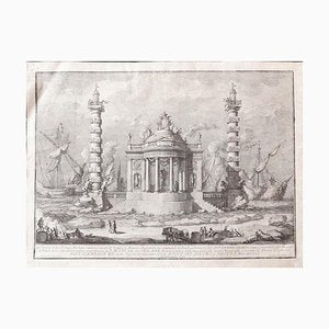 The Temple of Neptune - Original Etching by Giuseppe Vasi - Mid-18th Century-ZCI-911941