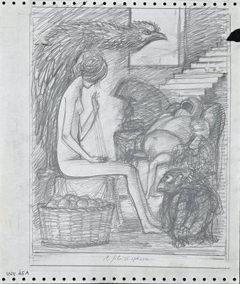 The Thread Is Broken, Original Pencil Drawing, 1970s-ZCI-892034