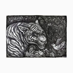 The Tiger - Original China Ink on Paper by Maria Ginzburg - 2018 2018-ZCI-760387