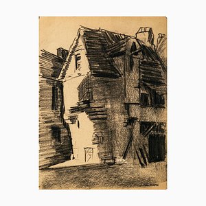 The Village - Original Charcoal Drawing by Jean Chapin - Early 1900 Early 1900-ZCI-760756