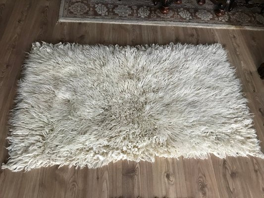 Thick Ecru Wool Rug, 1970s-WQQ-1216069